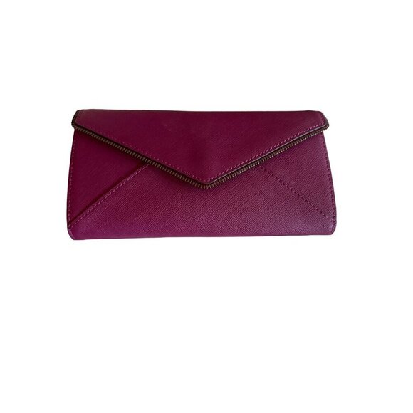 Rebecca Minkoff Magenta Crossbody Envelope Purse With Chain Strap & Multiple Com - Picture 1 of 5